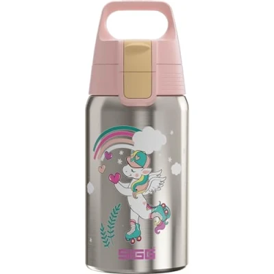 Image de SIGG Gourde en acier inoxydable Pour enfants Shield One Uni Skate Convient les boissons gazeuses Anti fuite Légère comme une plume Sans BPA le sport et l&#039;école Aluminium