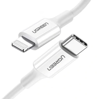 Afbeelding van UGREEN MFi Lightning naar USB C / Type Male Gecertificeerd Nylon PD Oplader Cable Voor iPhone 12/12 Mini/ 12 Pro/ Pro Max/SE/ 11/11 Pro/X/XR/XS MAX/ 8/8 Plus, enz. 0.5 Meter Wit