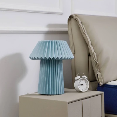 Afbeelding van Lindby Tafellamp 1licht Papier H: 37 cm E14 lichtblauw