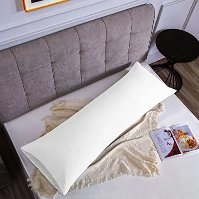 Afbeelding van Kussensloop, 100% katoen, 45 x 150 cm, 1 stuks, rechthoekig, Puro, jersey, 120 g/m², kussensloop duurzaam en hypoallergeen, wit