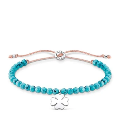 Afbeelding van Thomas Sabo Dames Armband 925 Zilver, Perlon/Nylon 34 Kleur steen One Size Zilver 32017790
