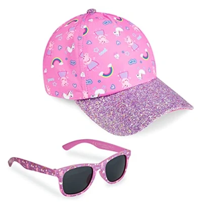 Afbeelding van Peppa Pig zonnehoed voor meisjes, baseballcap meisjes en zonnebrillen, kinderen, vanaf 3 jaar, eenheidsmaat, Roze, Eén maat, One Size
