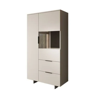 Afbeelding van Meubella Vitrinekast Ankara Beige 90 cm