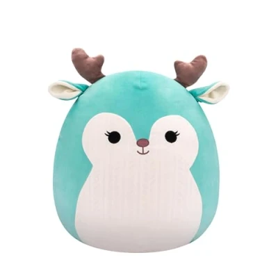 Afbeelding van Squishmallows Lopsang Teal Fawn W/Cream Embossed Cable Knit Belly 40cm pluche