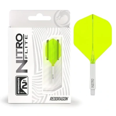Afbeelding van RED DRAGON Darts Nitro Flite Flight &amp; Shaft Wit/Geel Intermediate