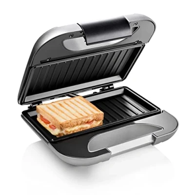 Afbeelding van Princess 127003 Sandwichmaker Deluxe Tosti apparaat voor 2 tosti’s Grillplaten Zilver
