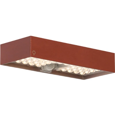 Afbeelding van QAZQA Buiten wandlamp rood met dimlicht en sensor op solar Kayo