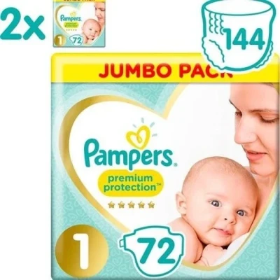 Afbeelding van Pampers Premium Protection Maat 1 Mega Pack 144 luiers