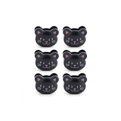 Image de Pack 6 clips à sachet Chat Kikkerland BC05CA Noir