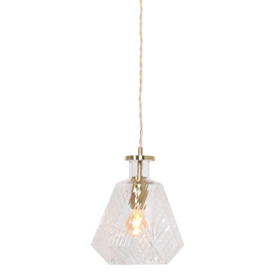 Afbeelding van Mexlite Grazio glass hanglamp E27 (grote fitting) messing