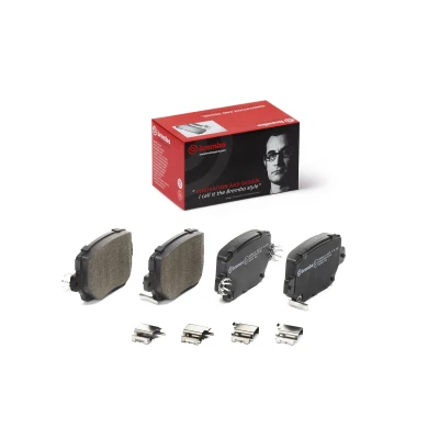 Afbeelding van BREMBO P 09 030 Remblokkenset Met akoestische slijtagewaarschuwing anti kreukplaat toebehoren TESLA: Model Y, 3
