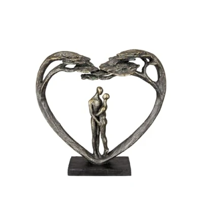 Afbeelding van sculptuur geborgenheid vind thuis bronskleur polyresin 8x32x31