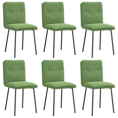 Afbeelding van vidaXL Eetkamerstoelen 6 st fluweel lichtgroen
