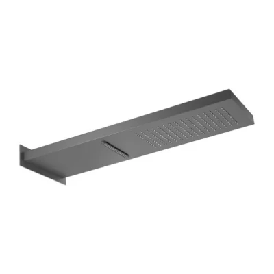 Afbeelding van SB Square 316 Regendouche met muuraansluiting en waterval douche PVD gun metal 1208955332