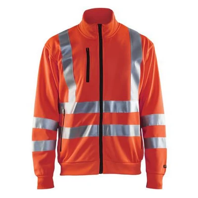 Image de Sweat zippé haute visibilité rouge fluorescent