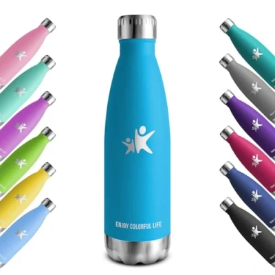 Image de KollyKolla Gourde Isotherme, 500ml, Inox sans BPA, Bouteille d&#039;eau Reutilisable, Etanche, Isolation Double Paroi, Isotherme Acier Inoxydable, pour Enfant, Adulte, Sport, École, Bureau