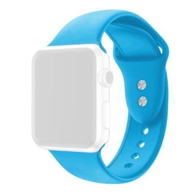 Afbeelding van Apple Watch Siliconen sportbandje Blauw Dubbele druksluiting Geschikt voor 38mm / 40mm 41mm