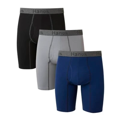 Afbeelding van Hanes Comfort Flex Fit Ultra Soft Long Leg Boxershorts, 3 stuks, nauwsluitende boxershorts voor heren (3 stuks), Verschillende kleuren.