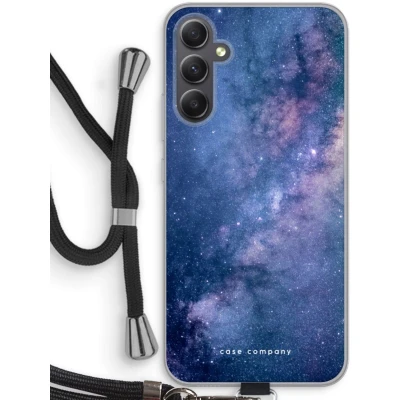 Afbeelding van Case Company® hoesje met Koord geschikt voor Samsung Galaxy A34 Nebula Telefoonhoesje Zwart Bescherming aan alle Kanten en Over de Schermrand