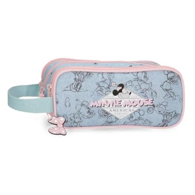 Afbeelding van Joumma Disney Minnie American Darling etui, drievoudig, Blauw, 22 x 12 5 cm, polyester by Bags, drievoudige Drievoudig etui