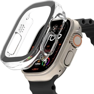 Image de Belkin SCREENFORCE TemperedCurve Pare chocs pour montre intelligente 2 en 1 polycarbonate, verre trempé (9H) clair Apple Watch Ultra, Ultra