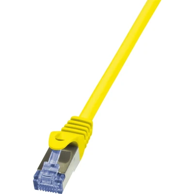 Afbeelding van LogiLink CQ3037S RJ45 Netwerkkabel, patchkabel CAT 6A S/FTP 1.00 m Geel Vlambestendig, Snagless 1 stuk(s)