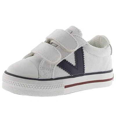Afbeelding van Victoria 1065163 KIDS lage sneaker, stam, canvas &amp; krabbels en contrast, sneakers, uniseks, kinderen, Wit.