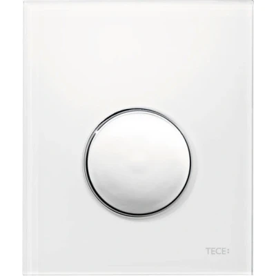 Afbeelding van Tece loop urinoir bedieningsplaat kunststof glans wit, met touchknop chroom