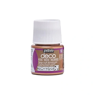 Afbeelding van Verf koper acryl parelmoer dekkend 45 ml déco Pébéo