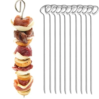 Afbeelding van Set van 10 grillspiesen, 21 cm, roestvrij staal, voor alle vleesfans en vegetariërs, Made in Germany
