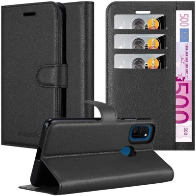 Afbeelding van Cadorabo Hoesje geschikt voor Samsung Galaxy M21 / M30s in PHANTOM ZWART Beschermhoes met magnetische sluiting, standfunctie en kaartvakje Book Case Cover Etui