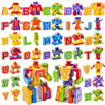 Afbeelding van JOYIN Alphabet Robot actiefiguur, speelgoed voor kinderen, ABC leren, verjaardagsfeest, beloningen klaslokaal, carnavalsprijzen, kleuteronderwijs
