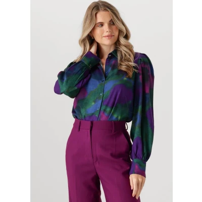 Afbeelding van Jansen Amsterdam Wfp764 Blouse Amelia Dames Jurken Blauw Maat XL