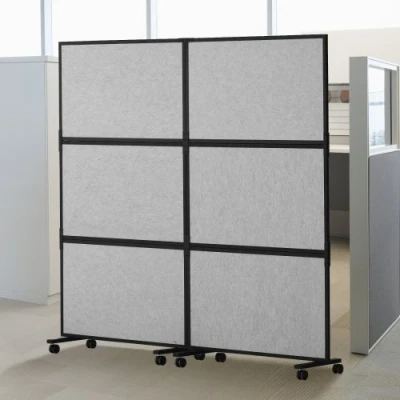 Image de VEVOR Cloison de séparation acoustique à 2 panneaux pour chambre gris clair
