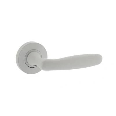 Afbeelding van Intersteel Deurklink Wit Bjorn op ronde rozet 52 x 10 mm met nokken
