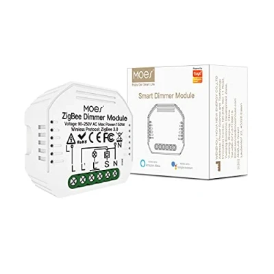 Afbeelding van MOES ZigBee Mini Smart Alexa dimmer schakelaarrelais, led draadloze schakelaarmodule compatibel met Life Tuya Amazon Google Home 【Werkt alleen Hub,2MQTT】