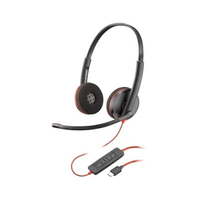 Image de Poly Blackwire 3220 3200 Series micro casque sur oreille filaire USB C noir certifié Skype, Cisco Jabber, Avaya, UC