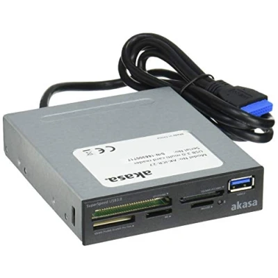 Afbeelding van Akasa AK ICR 27 Intern USB 3.0 Zwart, Grijs geheugenkaartlezer