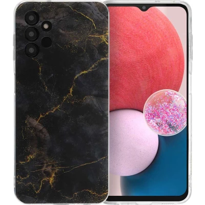 Afbeelding van iMoshion hoesje Geschikt voor Samsung Galaxy A13 (4G) Siliconen Design Meerkleurig / Black Marble