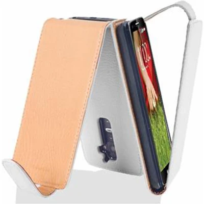 Afbeelding van Cadorabo Hoesje geschikt voor LG G2 in MAGNESIUM WIT Beschermhoes flip design Case Cover van getextureerd imitatieleer