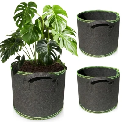 Afbeelding van Riisoyu plantenzak van vliesstof met handgrepen, vliesstof, kweekzak voor tomaten, groenten, tuin, 3 stuks