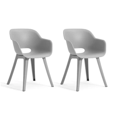 Afbeelding van Keter Akola Tuinstoelen 2 stuks 56,5x55x80cm Grijs