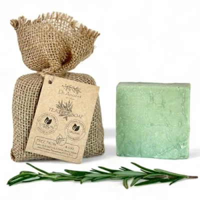 Afbeelding van Traditionele handgemaakte antiek veganistische natuurlijke biologische tea tree zeep Antibacterieel, effectief voor acne Geen chemicaliën, puur zeep!