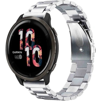 Afbeelding van iMoshion Stalen 22 mm bandje Geschikt voor Garmin Venu 2 / Fenix 7 Pro 7s 6 Vivoactive 4 Polar Grit X Vantage M2 V2 Zilver