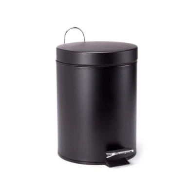 Afbeelding van MSV Prullenbak/pedaalemmer metaal zwart 5 liter 20 x 28 cm Badkamer/toilet