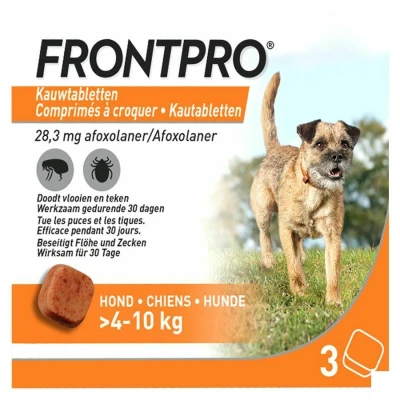 Afbeelding van Frontline Frontpro Kauwtabletten M 3 TBL Voor honden van 4 tot 10 kg