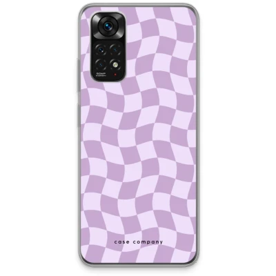 Afbeelding van Case Company® hoesje geschikt voor Xiaomi Redmi Note 11 Grid Paars Soft Cover Telefoonhoesje Bescherming aan alle Kanten en Schermrand
