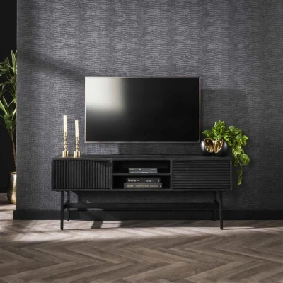Afbeelding van Hoyz Collection TV meubel Marina 40x140x55cm Massief Mango Zwart
