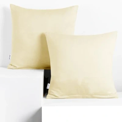 Image de DecoKing 2 taies d&#039;oreiller 40 x cm jersey coton fermeture éclair crème ambre