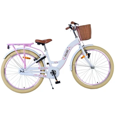Afbeelding van Volare Blossom Kinderfiets Meisjes 24 inch Wit Twee handremmen